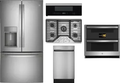 5 Piece Package Includes Refrigerator, Cooktop, Wall Oven, Microwave And Dishwasher